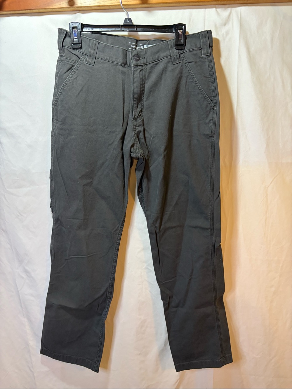 Carhartt Men’s Gray Rugged Flex Relaxed Fit Canvas Work Pant Size 33x32